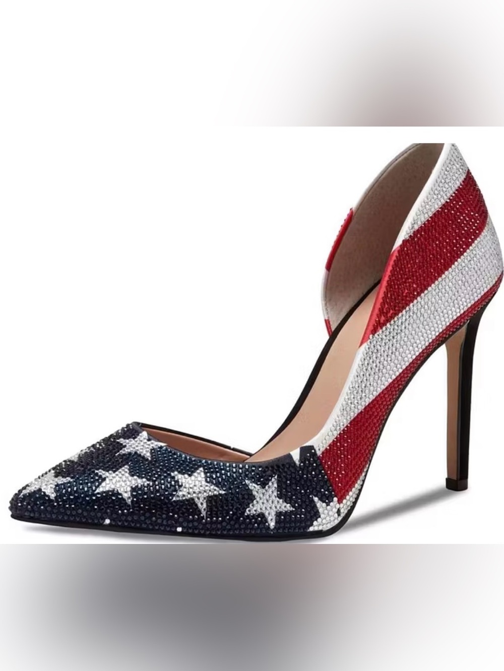 INC Red White &BlueCrystals Flag Pumps Sz 5